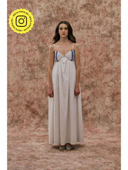 SOTBELLA - White Maxi Dress with Pearl Detail