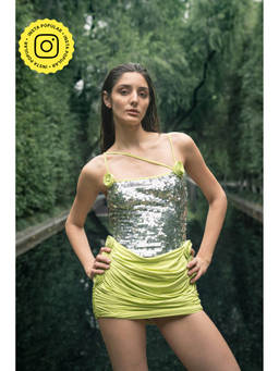 SOTBELLA - Green Sequin Mini Dress
