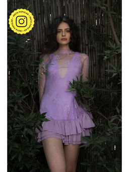 SOTBELLA - Lavender Lace Ruffle Mini Dress