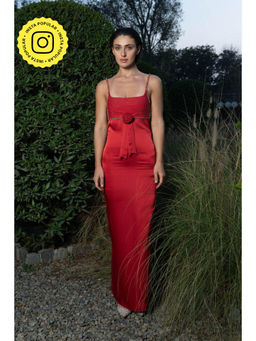 SOTBELLA - Red Column Maxi Dress