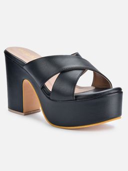 VALIOSAA - Black Solid-plain Heels