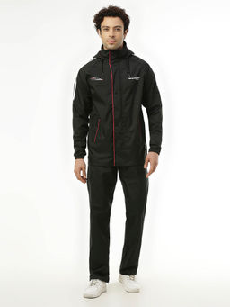 ZEEL - Midnight Black & Red Raincoat with Pant (Set of 2)