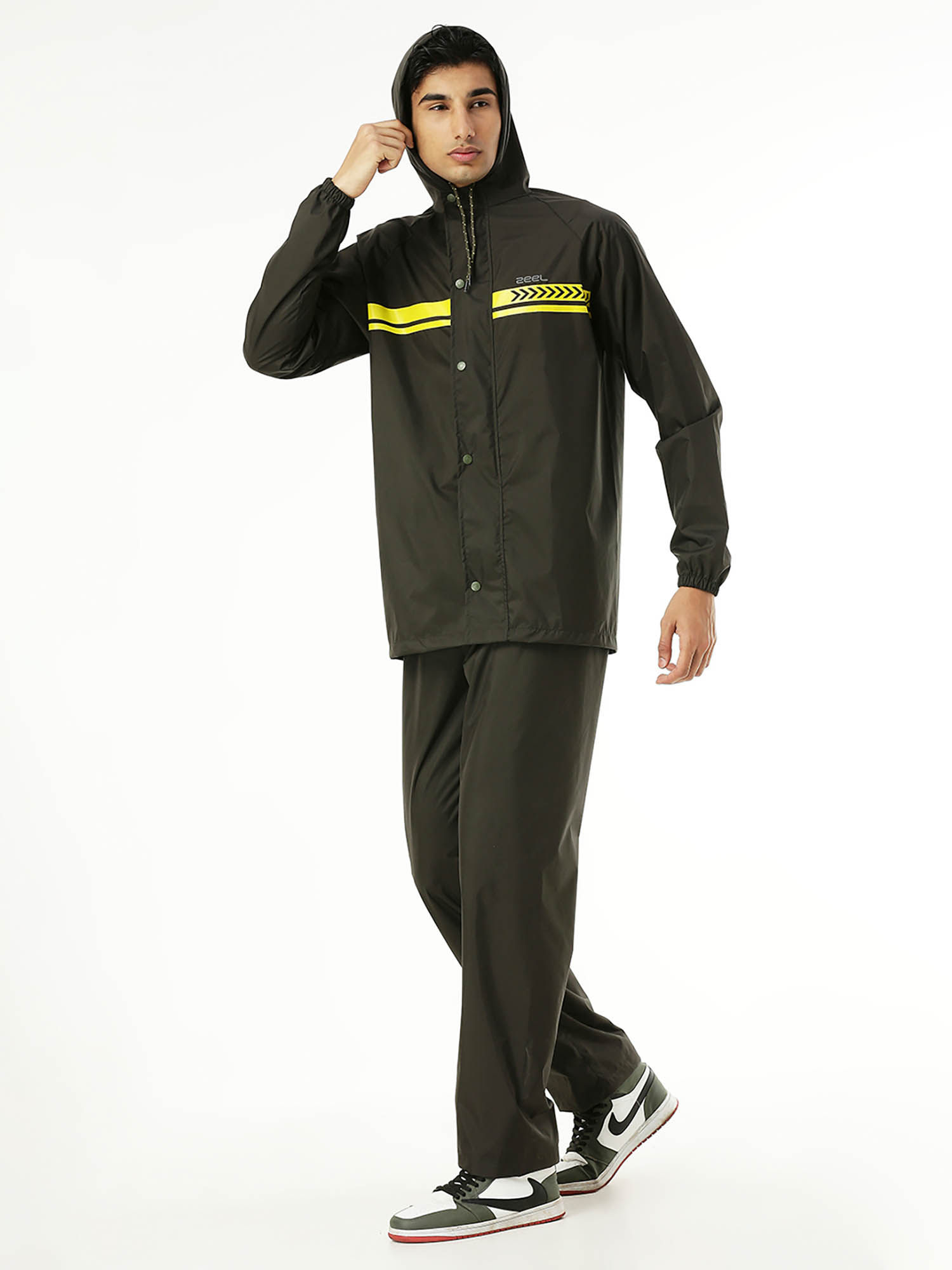 Buy ZEEL The Ultimate Backpack-Friendly Olive Raincoat with Pant