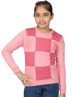 Cantabil - Girls Pink Colorblock Sweater