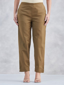 Fabindia - Beige Cotton Linen Casual Pant