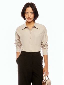 Calvin Klein - Solid Straight Fit Cotton Shirt