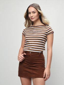 U.S. POLO ASSN. - Women Horizontal Striped Regular Fit T-Shirt