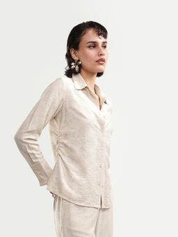RAREISM - Self Design Primary Beige Women Shirt