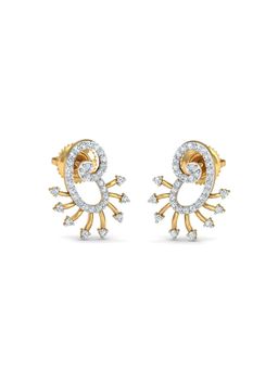 KuberBox - 18K Gold Dispersada Diamond Earrings for Women-Girls