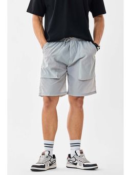 Snitch - Grey Textured Regular Casual Shorts for Men
