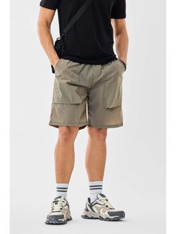 Snitch - Brown Textured Regular Casual Shorts for Men