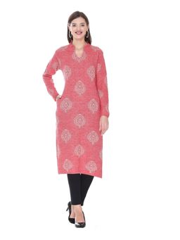 Montrex - Womens Coral Full Sleeve Acro Wool Kurti