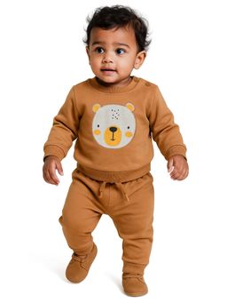 Nuego - Boys Brown Animal Print Sweatshirt with Joggers