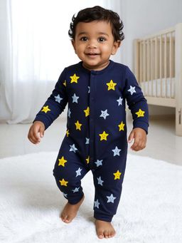 Nuego - Boys Navy Blue Graphic Print Full Sleeve Bodysuit