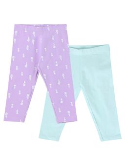 Nuego - Girls Multi-Color Floral Print Leggings (Pack of 2)