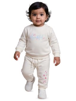 Nuego - Girls Off White Graphic Print Sweatshirt with Joggers