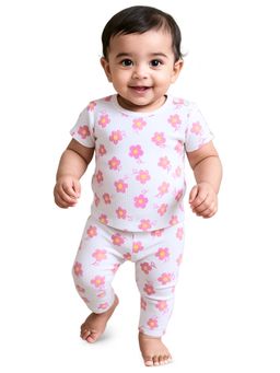 Nuego - Girls Off White Floral Print Top with Leggings