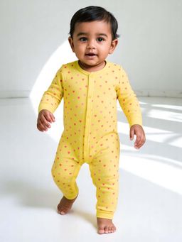 Nuego - Girls Yellow Graphic Print Full Sleeve Bodysuit