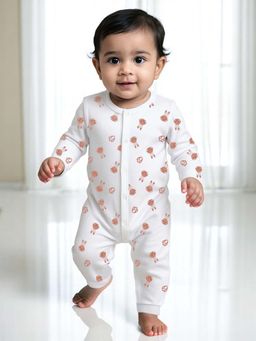 Nuego - Girls White Animal Print Full Sleeve Bodysuit