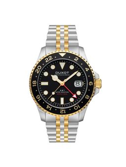 Duxot - Altlantica Gmt Uni-Directional Luminous Black Round Dial Mens Watch - Dx-2034-44