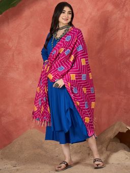 InWeave - Pink Square Bandhani Dupatta