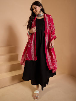InWeave - Fuchsia Pink Striped Dupatta