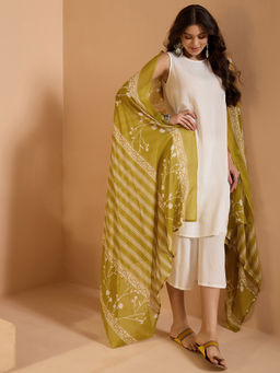 InWeave - Olive Striped Dupatta