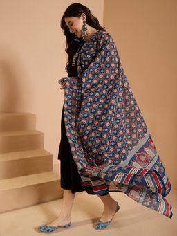 InWeave - Blue Floral Print Dupatta