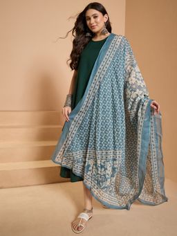 InWeave - Stone Blue Geometric Dupatta