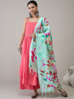 InWeave - Mint Green Multi Dupatta