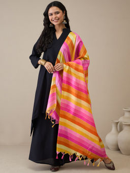 InWeave - Pink Multi Lehariya Dupatta