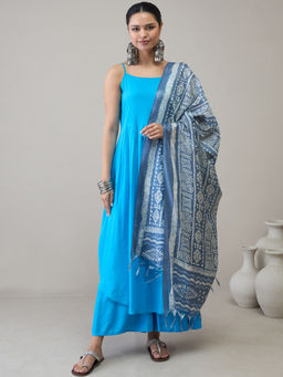 InWeave - Stone Grey Border Print Dupatta