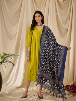 InWeave - Royal Blue Booti Dupatta