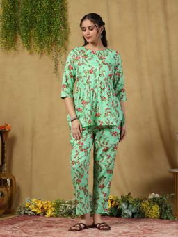 Garden VARELI - Green Garden Vareli Cotton Co-Ord Set