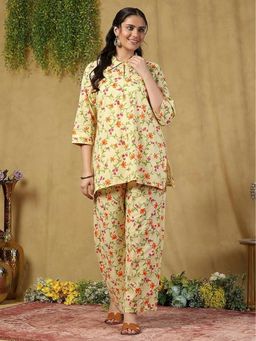 Garden VARELI - Cream Garden Vareli Cotton Co-Ord Set