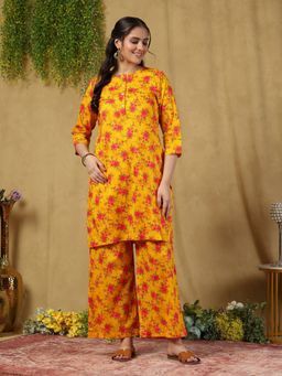 Garden VARELI - Yellow Garden Vareli Cotton Co-Ord Set