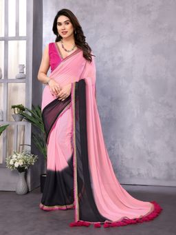 Odette - Women Multi-Color Georgette Ombre Saree with Unstitched Blouse