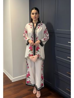 Ekta Textiles - Cream Printed Rayon Co-Ord Set