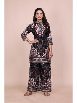Ekta Textiles - Black Cotton Rayon Printed Co-Ord Set