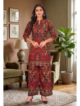 Ekta Textiles - Wine Printed Rayon Co-Ord Set