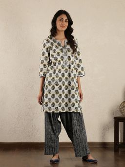 Spring Soul - White Floral Printed Kurta