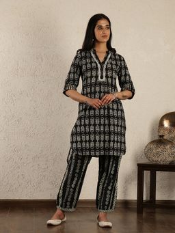 Spring Soul - Black Printed Kurta