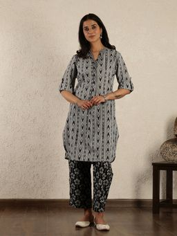 Spring Soul - Grey Mirror Work Kurta