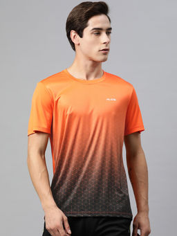 Alcis - Men Geometric Printed Anti Static Slim Fit Sports T-Shirt