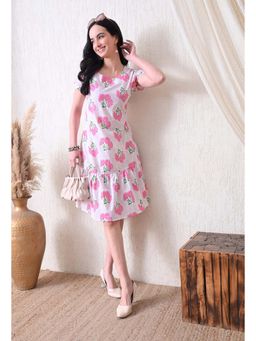 SILSELAH - Pink A-Line Knee Length Dress
