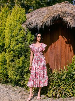 Style Island - Pink Martha Printed Dress