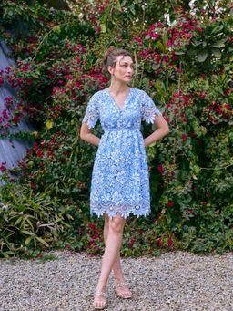 Style Island - Blue Cindy Lace Mini Dress
