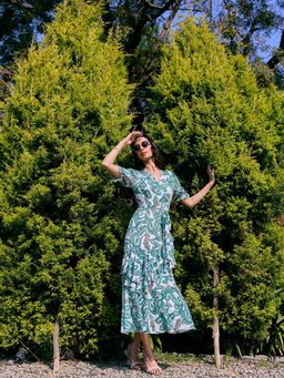 Style Island - Green Rachel Printed Dress