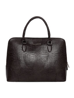 Lino Perros - Womens Shoulder Brown Croco Handbag (L)