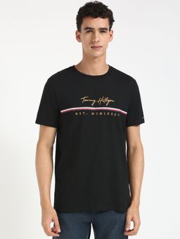 Tommy Hilfiger - Men Black Graphic Casual T-Shirt